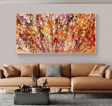 Colorful Boho by Palette Knife wall art texture Oil Paintings